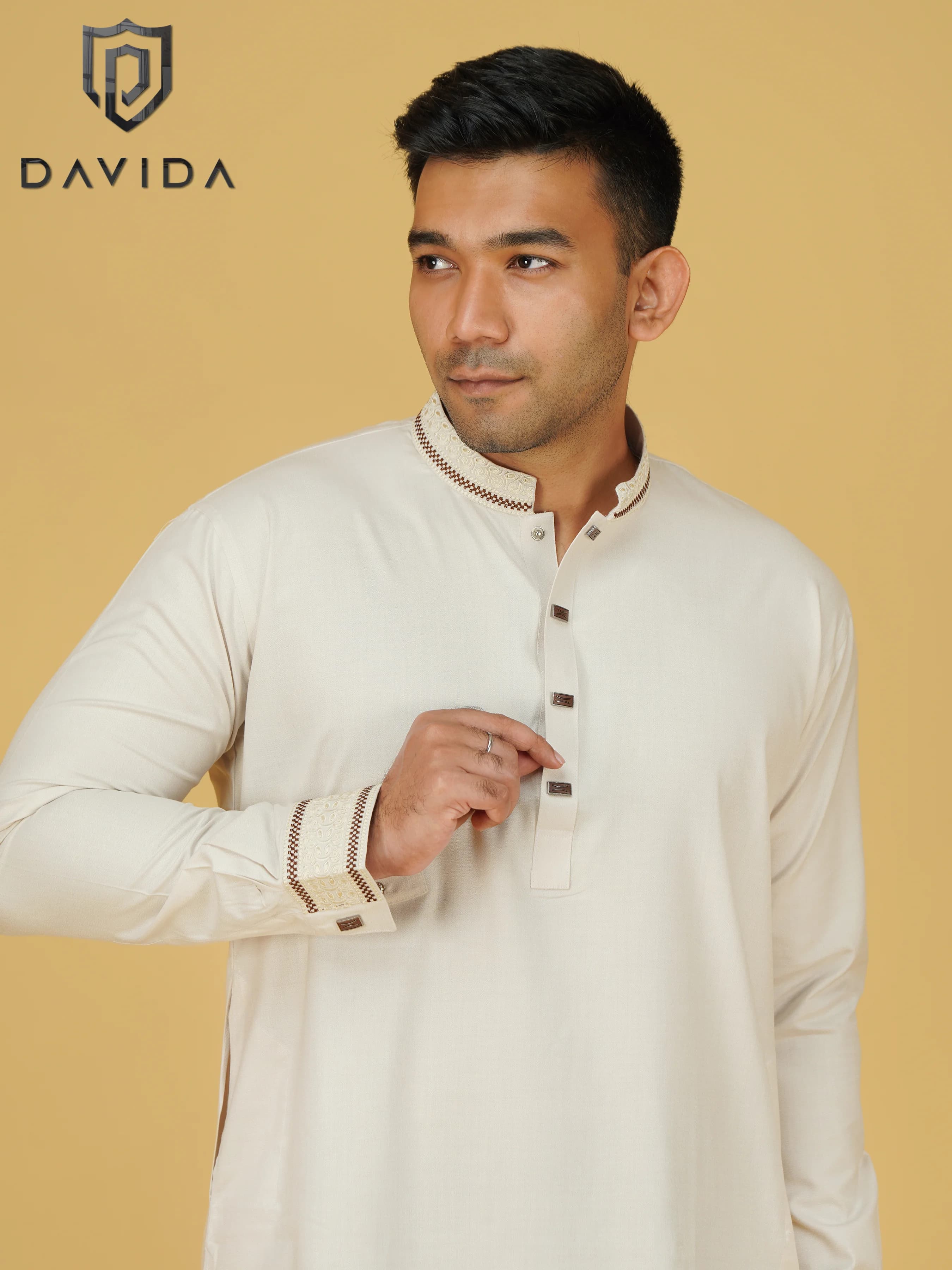 Premium Cuff Hata Panjabi Off-White Color